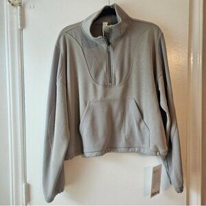 Lululemon Brushed Softstreme Half Zip Riverstone Nwt Size 12